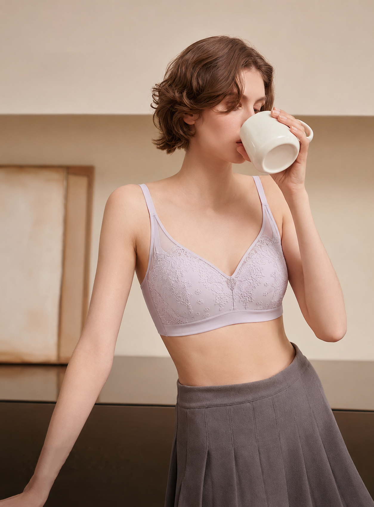 SuperGard Cabin Bra 82001 | Women's Far Infrared Bra with Seamless Fit, French Lace Style and Dedicated Nipple Comfort Chamber